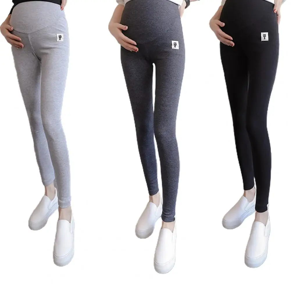 Leggings Stylish Solid Color High Waist Pregnancy Leggings Trousers Solid Color Comfortable Pants