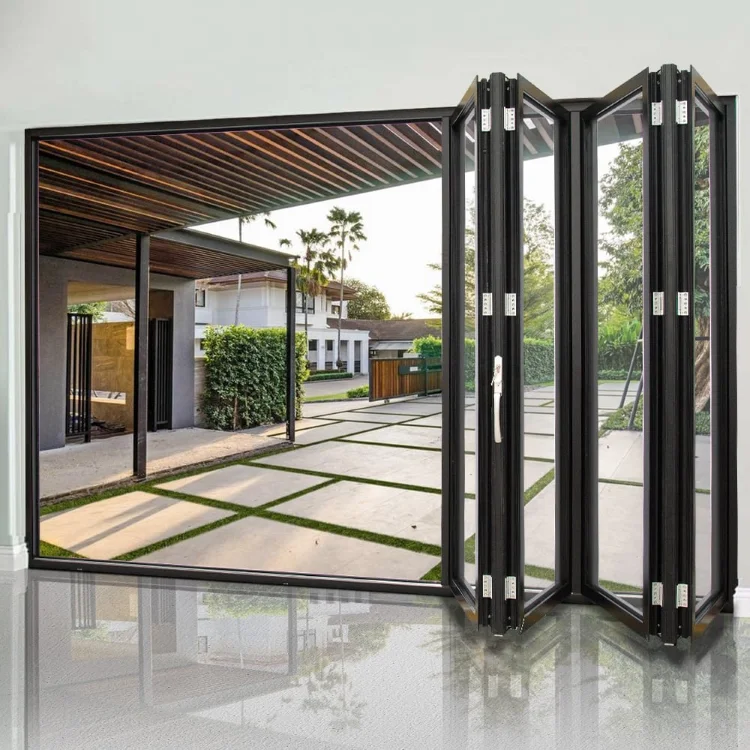 DN Bifold Door Home Interior Accordion Doors Double-glazed Glass Sliding Folding Door Thermal Insulation Aluminum Profile