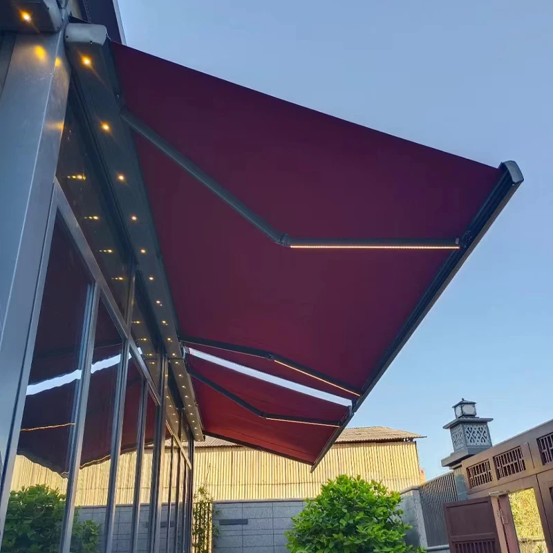 China Manufacturer Patio Residential Commercial Sunshades Rainproof Retractable Full Cassette Awning