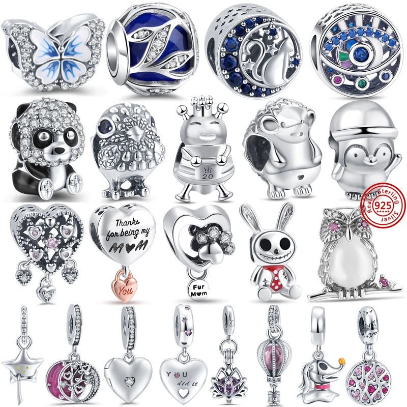 

925 Sterling Silver Star Hot Air Balloon Love Family Tree Beads Charms Fit Original Pandora Bracelet DIY Women Jewelry Gift