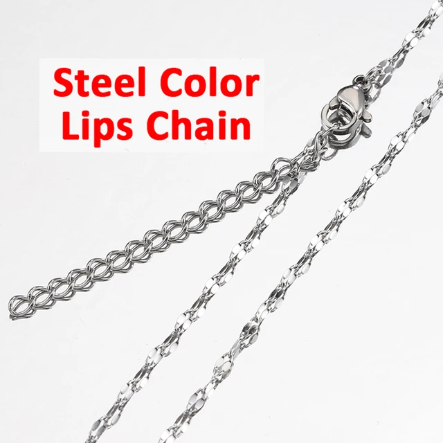 5pcs/lot Stainless Steel Chains 1mm 1.5mm 2mm Box Chain Rolo Link Cuban