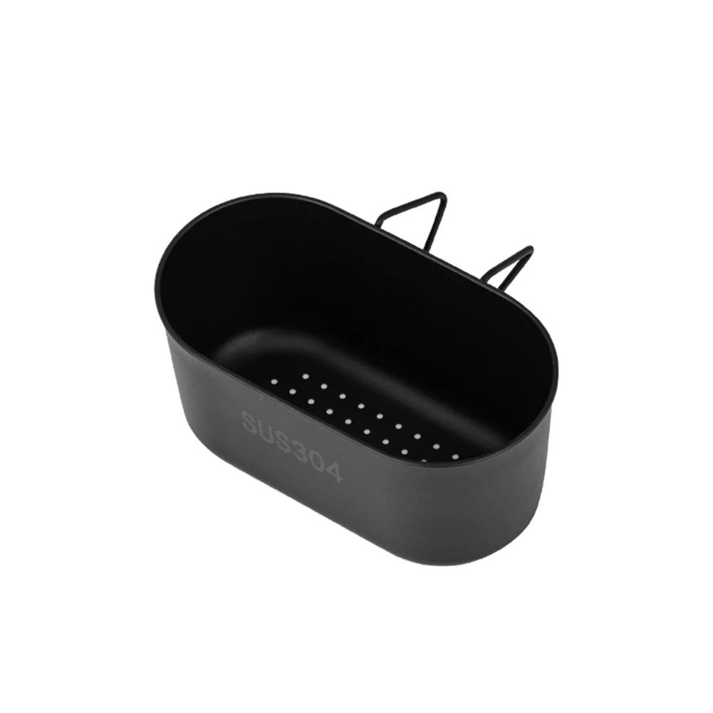 Stainless Steel Oval Shape Drain Holder Kitchen Vegetable Fruit Filter Sink Shelf Hanging Storage Strainer Basket