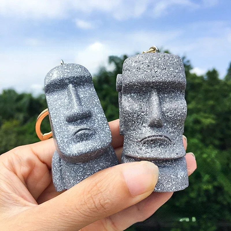 

Easter Moai Statue Keychain New Simulation Creative Mini Doll Model Car Phone Bag Pendant Ornaments Gift Trinket Jewelry Llavero