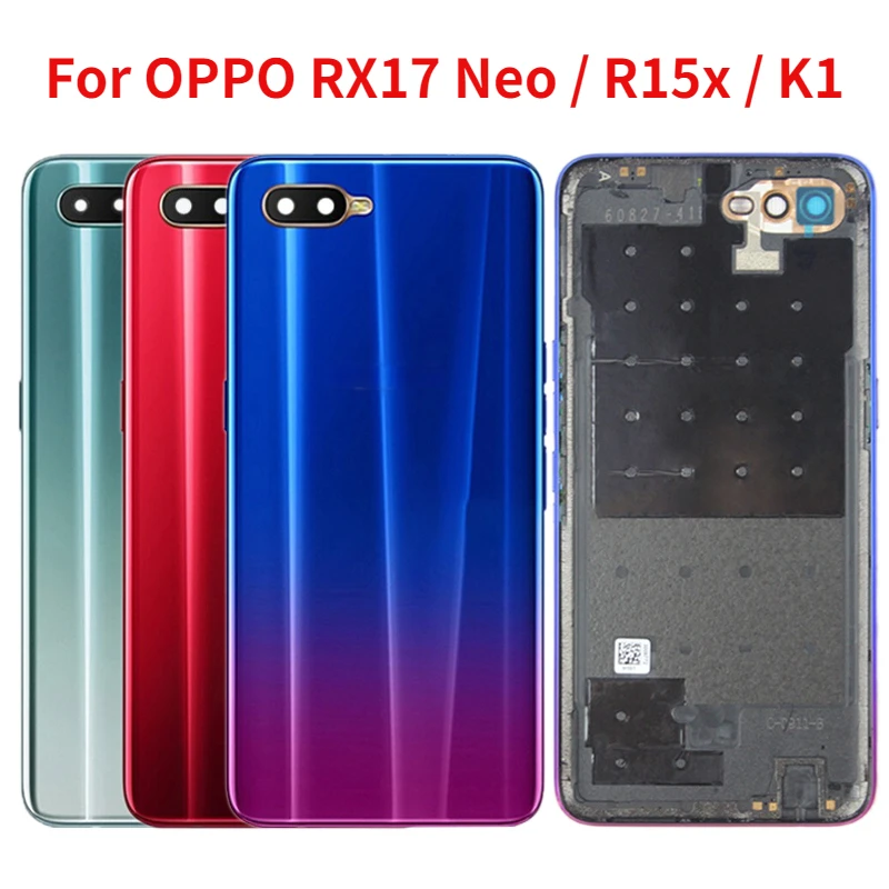 

New Back Cover For OPPO RX17 Neo R15x K1 Battery Cover Rear Door Housing Case Replacement with Camera lens+Side Keys