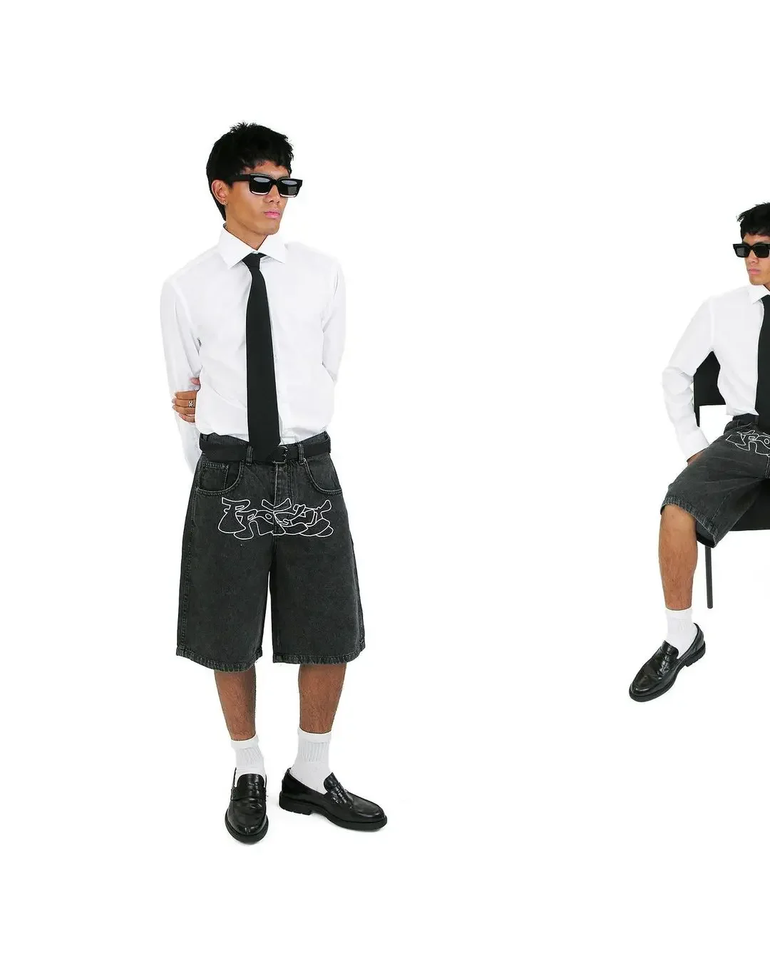 Y2K Shorts Hip Hop Denim Gym Shorts Men's Women's Summer New Harajuku Fashion Casual Punk Rock Gothic Men Basketball