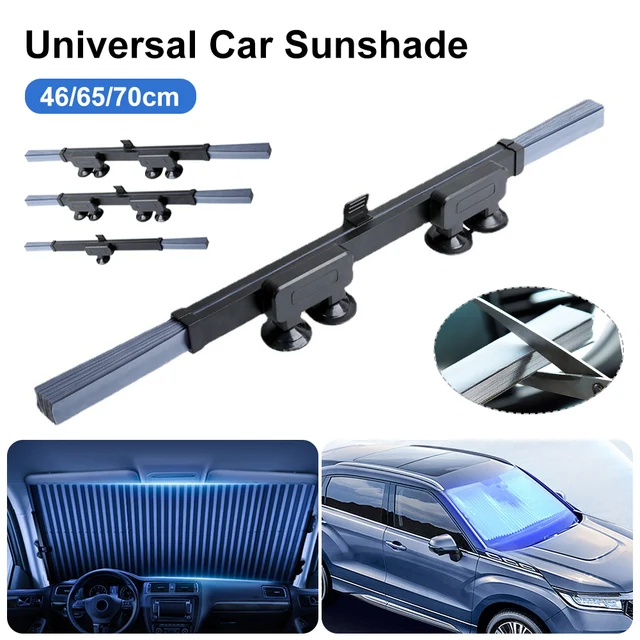 Universal Car Sunshade Retractable Front Rear Windshield Shade Cover 46/65/70cm Windshield Curtain Sun Protection Summer Cooling 3