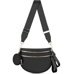 Checkered Nylon Bum Bag for Women - Stylish Crossbody Fanny Pack (Black)