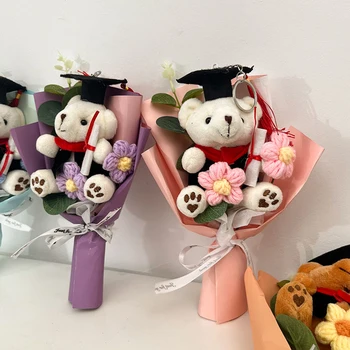 Mini Bear Flower Bouquet Artificial Flowers for Graduation 3
