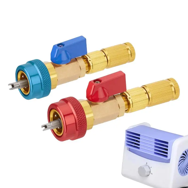 

AC Valve Core Remover Car Air Conditioning Valve Core Quick Remover Installer 2pcs High Low Pressure Valve Core Removing