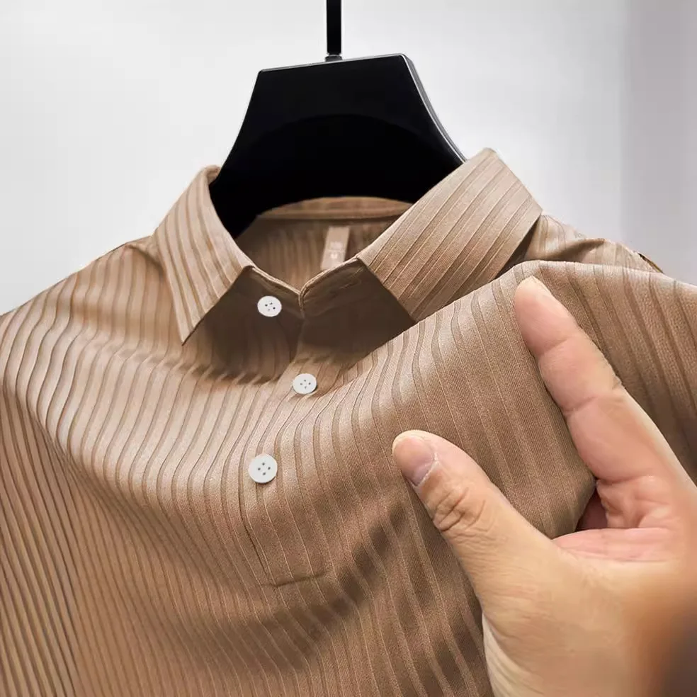 Summer new men's fashion casual POLO shirt shirt collar striped men's trend comfortable sports polo shirt top 10 S7cd7a2afe6c846b49478fc02d96b08f4u