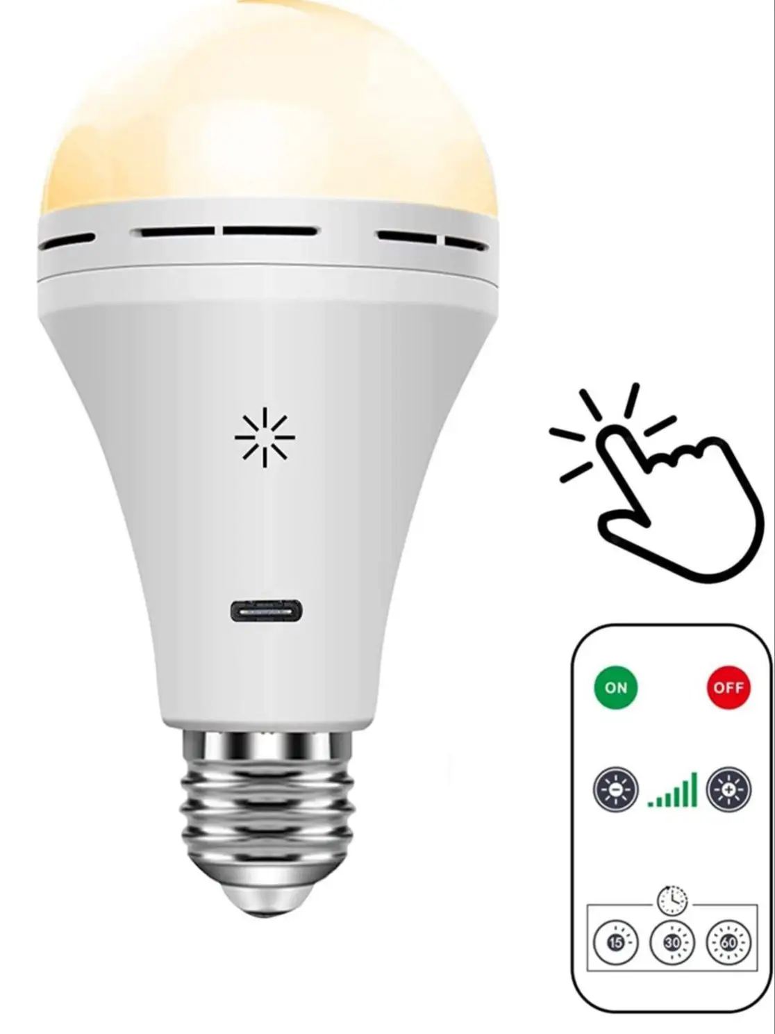BLUEYE 2 Lampadine Ricaricabili B22 Con Telecomando - 40W Equivalenti, 300 Lumen, 3 Timer E 5 Dimmer - 3