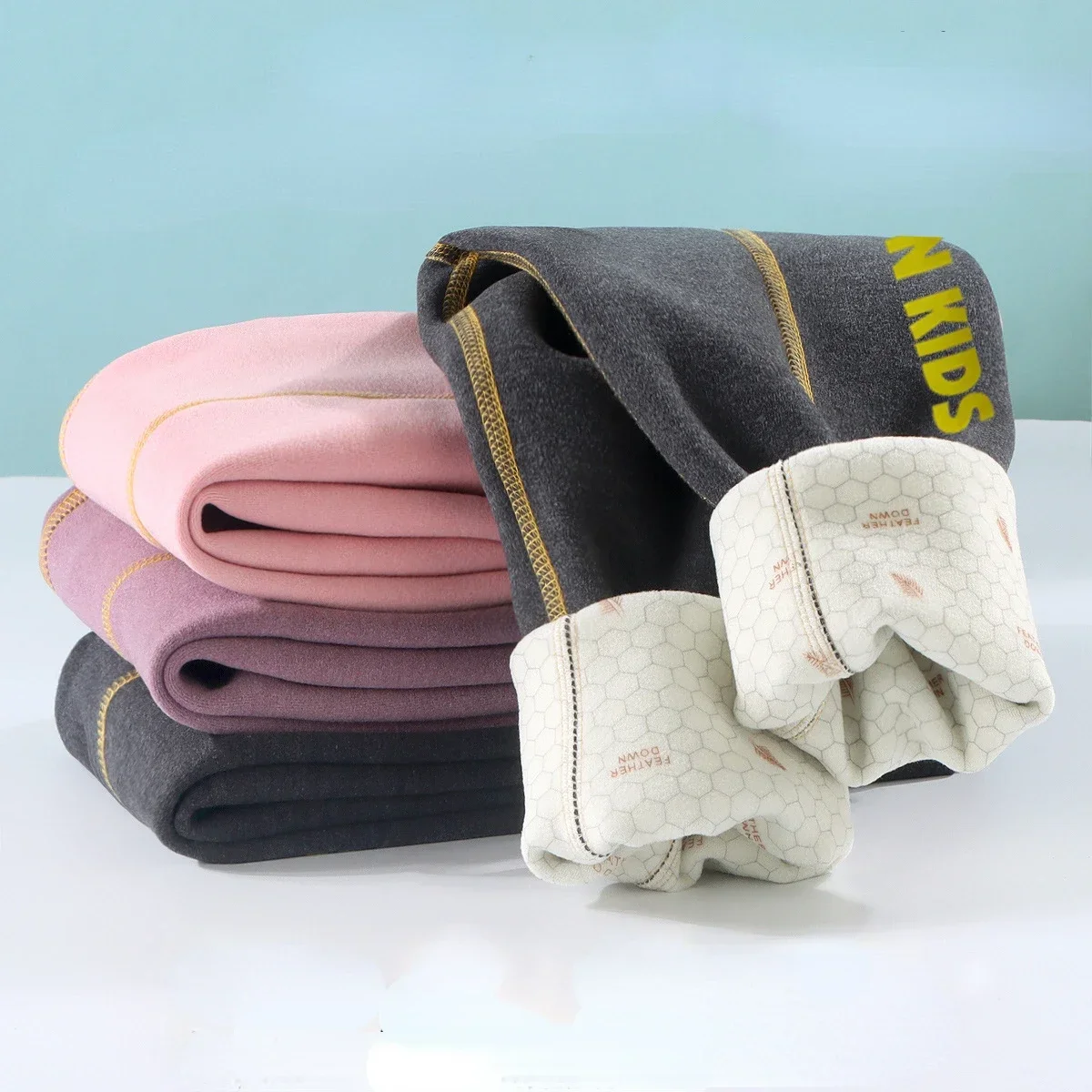 Baby Girls Boys Pants Toddler Kids Letter Printed Leggings Teens Warm Bottoming Home Wear Autumn Winter Children's Clothing