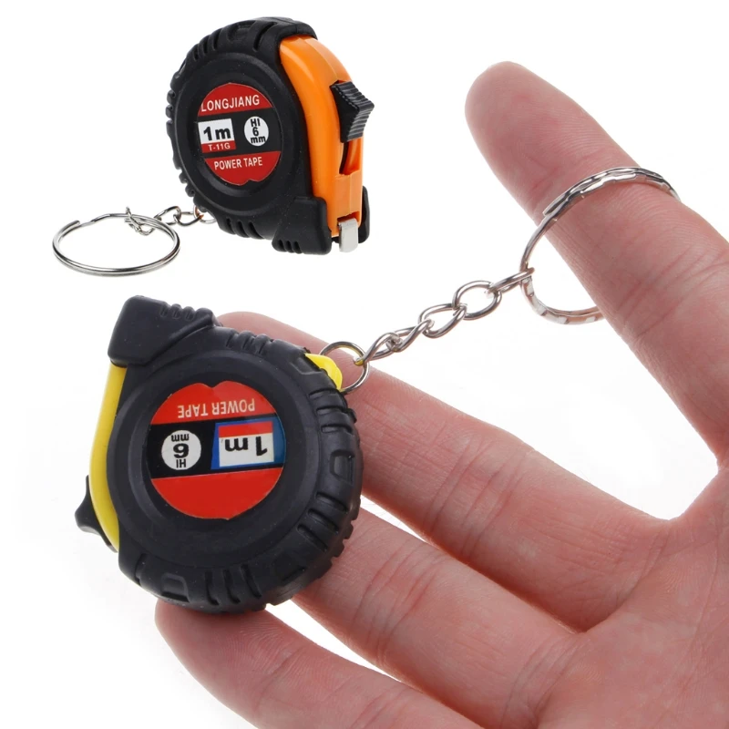 

Y1UB Retractable Ruler Tape Measure for Key Chain Mini Pocket Size Metric 1m