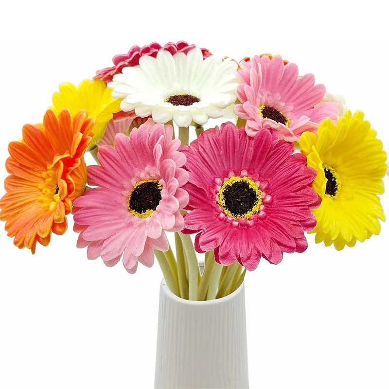5/10 Stück 26cm Künstliche Seiden-Gerbera-Blumensträuße für Hochzeit, Heim- und Tischdekoration, Künstliche Gänseblümchen für DIY-Blumenarrangements