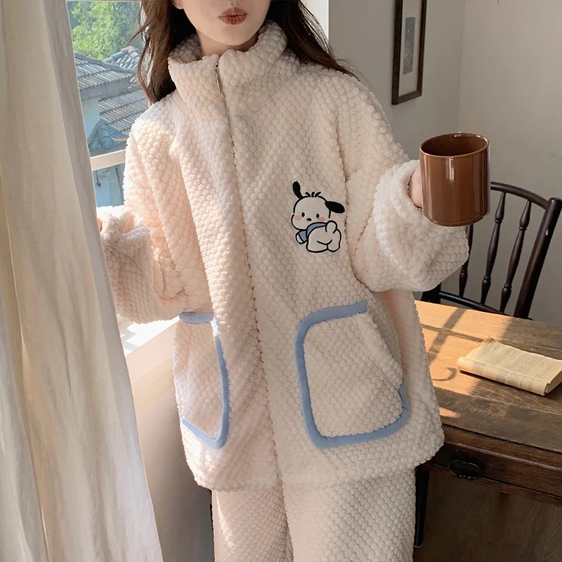 

Sanrio Kawaii полакко пижамы Аниме мультфильм милые модные изысканные красивые приятные на ощупь зимние домашние комплекты одежды