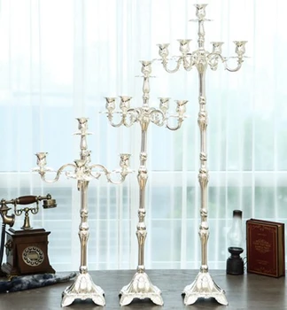 Luxury H65 /85/105cm 5lights Metal Candle Holders Tall Floor Candle Lantern Christmas Decorations For Home Decoration ZT085