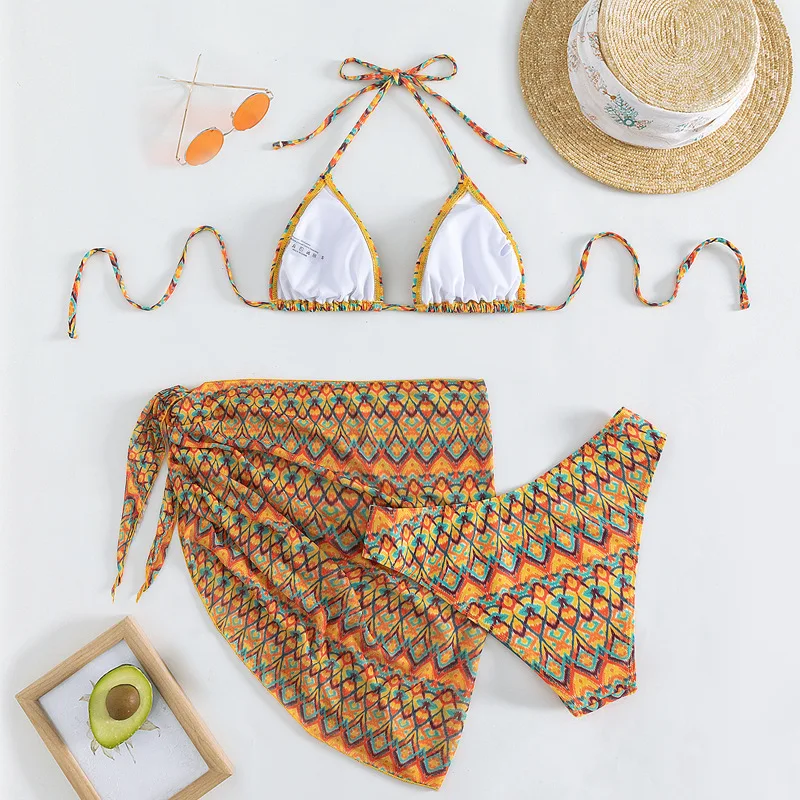 New European and American Three Point Sexy Bikini Swimsuit Bikini Three Piece Set Women's Sun Protection Swimsuit Bikinis