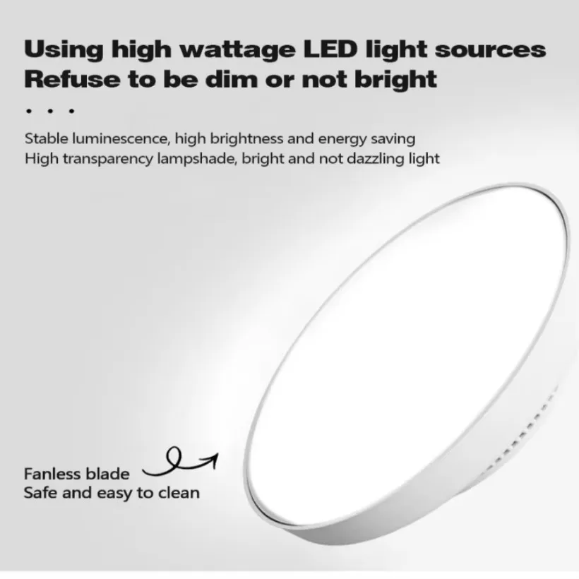 New Invisible Bladeless Ceiling Fan With LED Light 6-speed Remote Control Home Fans Bedroom Living Room Decor Lighting