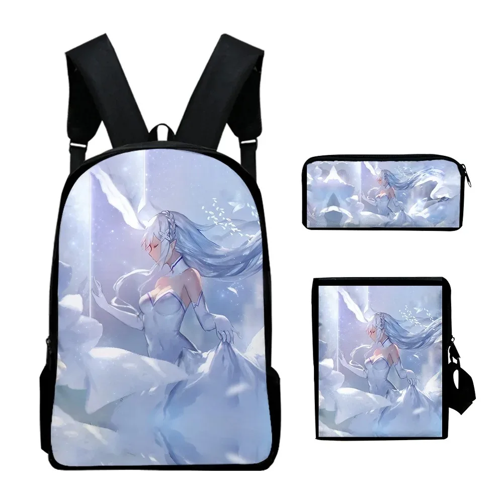 Harajuku 3d laptop backpack, set of 3 pieces, with shoulder bag, case, life in a world other than zero