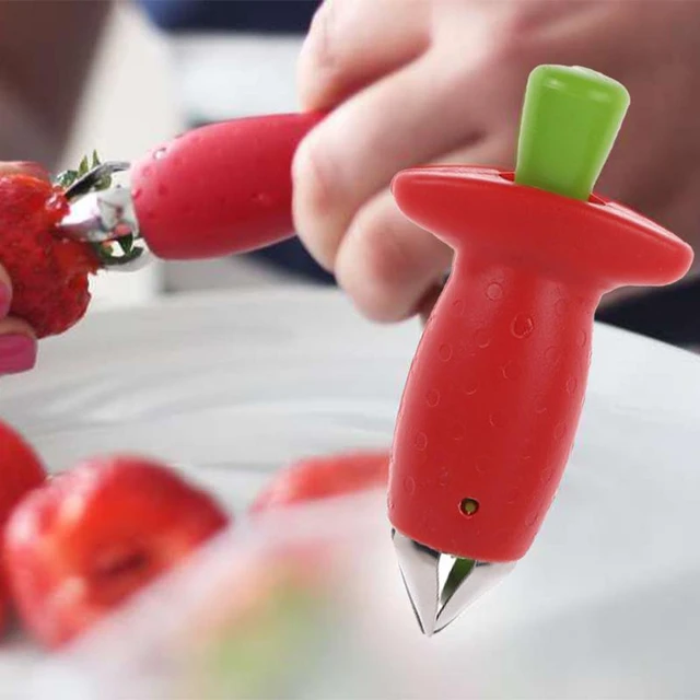 Strawberry Slicer Cutter Strawberry Corer Strawberry Huller Fruit Leaf Stem  Remover Salad Cake Tools Kitchen Gadget Accessories - AliExpress