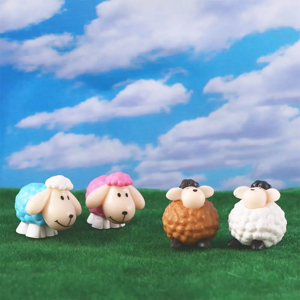 Miniature Figurines Miniature Ornament 1Pc Mini Table Ornament Felt Sheep Figurines Miniatures Wool Felt Lamb Cute Toys Desktop Decor Home Furnishings Kid Gifts