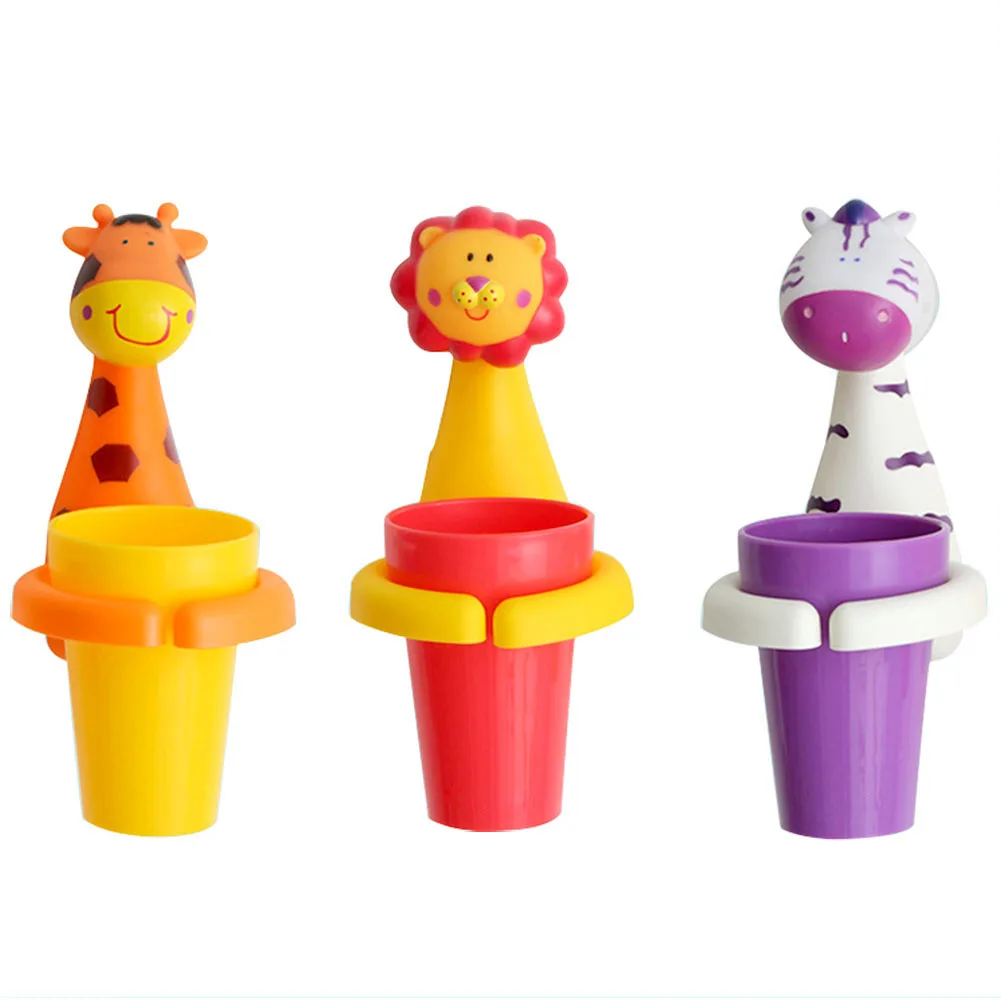 Children's Wall-Mounted Mouthwash Cup Cute Animal Punch-Free Toothbrush Holder Comb Toothpaste Storage Rack |