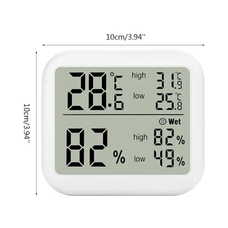 

Digital Temperature Humidity Indoor Outdoor Thermometer Electronic LCD Digital Screen for Home Office Warehouse