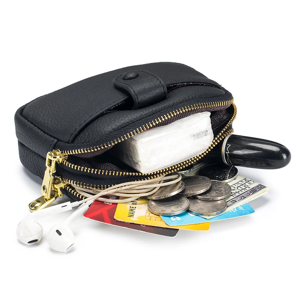 LipiWorld Zipper Card Holder Wallet - Credit Card Case With Coin Purse For Men & Women, Black, Compact
