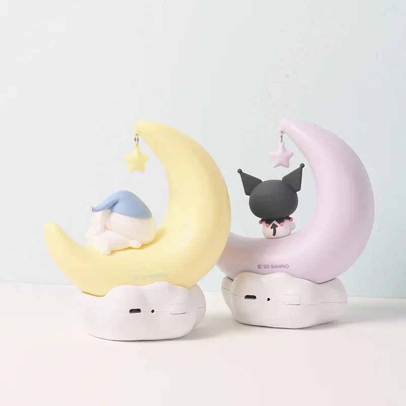 

Sanrio Kuromi Cinnamoroll Light-emitting Ornaments Cute Night Light Children's Gift Genuine Cute Crescent Beautiful Dream LED