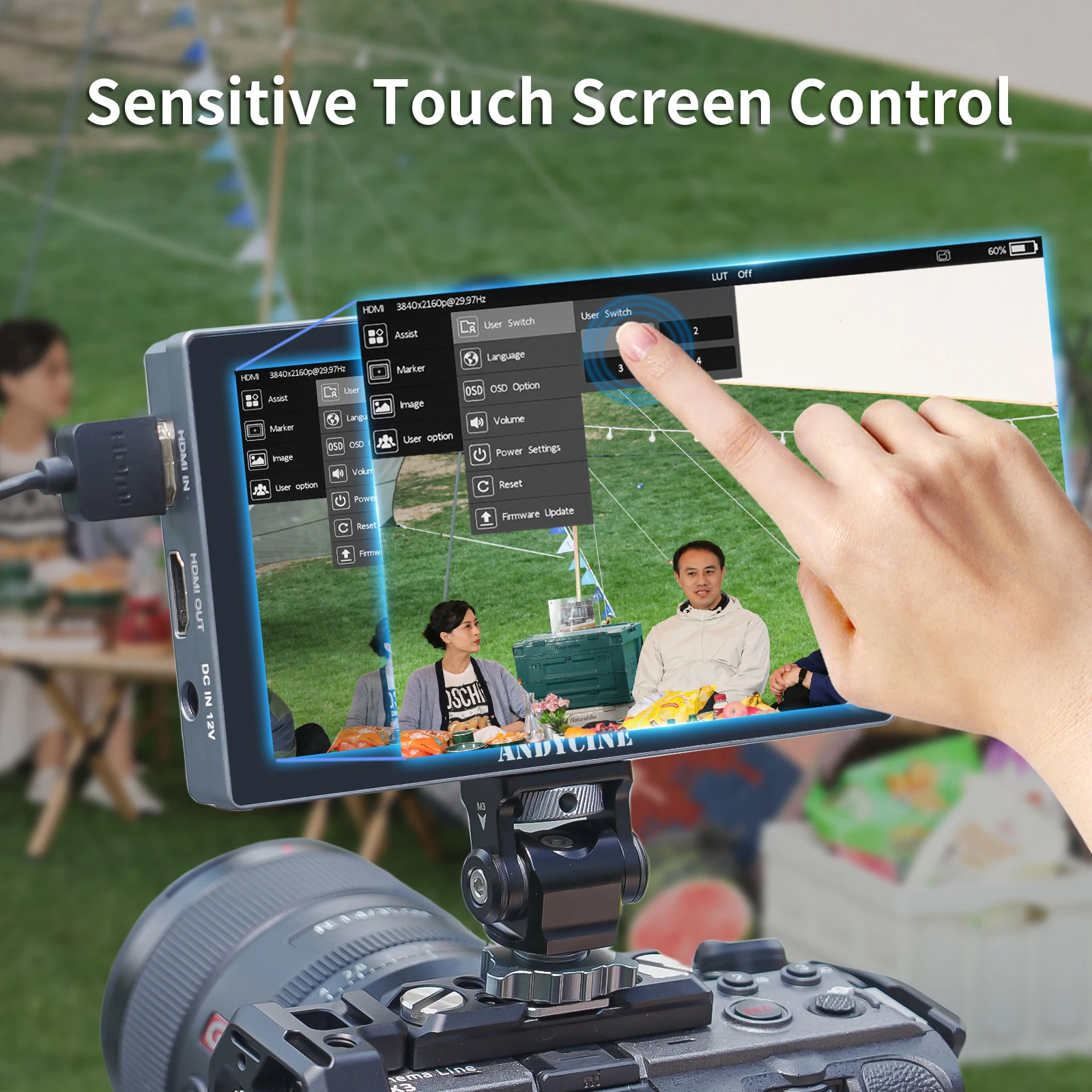 Andycine X5 5.5" High-Brightness 4K HDMI Aluminum Housing Touchscreen Monitor