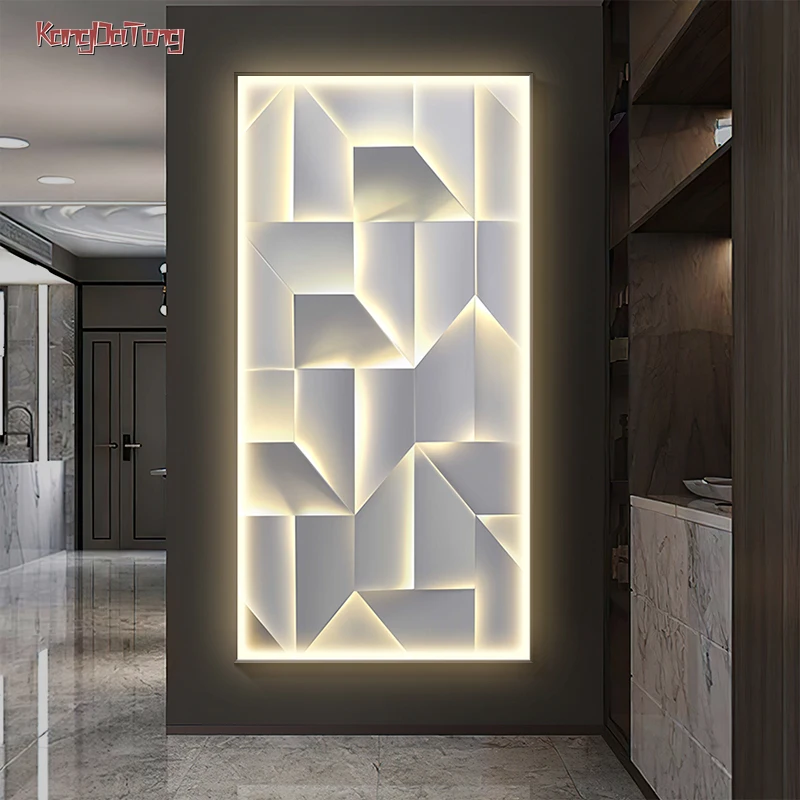 

Modern Lattice Interior Painting Led Wall Lamp With Switch For Porch Aisle Living Room Kitchen Hanging Painting Home Decoration