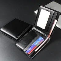 Vintage Lychee Texture Men's Wallets Short Style Coin Bag Multi Card Slots Card Holder Credit Card Bag Men Small Cash Purse 1