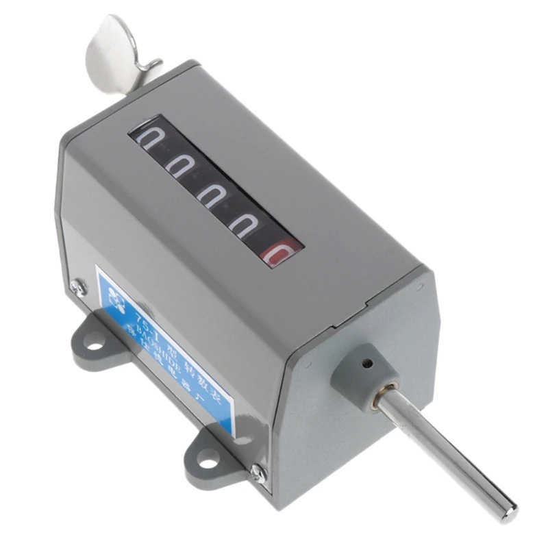 220V 1 Pc 75-I Metal Mechanical Resettable 5 Digits Display Rotary Revolution Counter 350 R/Min