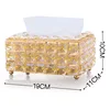 Crystal Glass Tissue Box Cover Home Hotel Car Pen Holder Tools Cosmetic Accessories Desktop Storage Racks Decoration Paper Towel 5