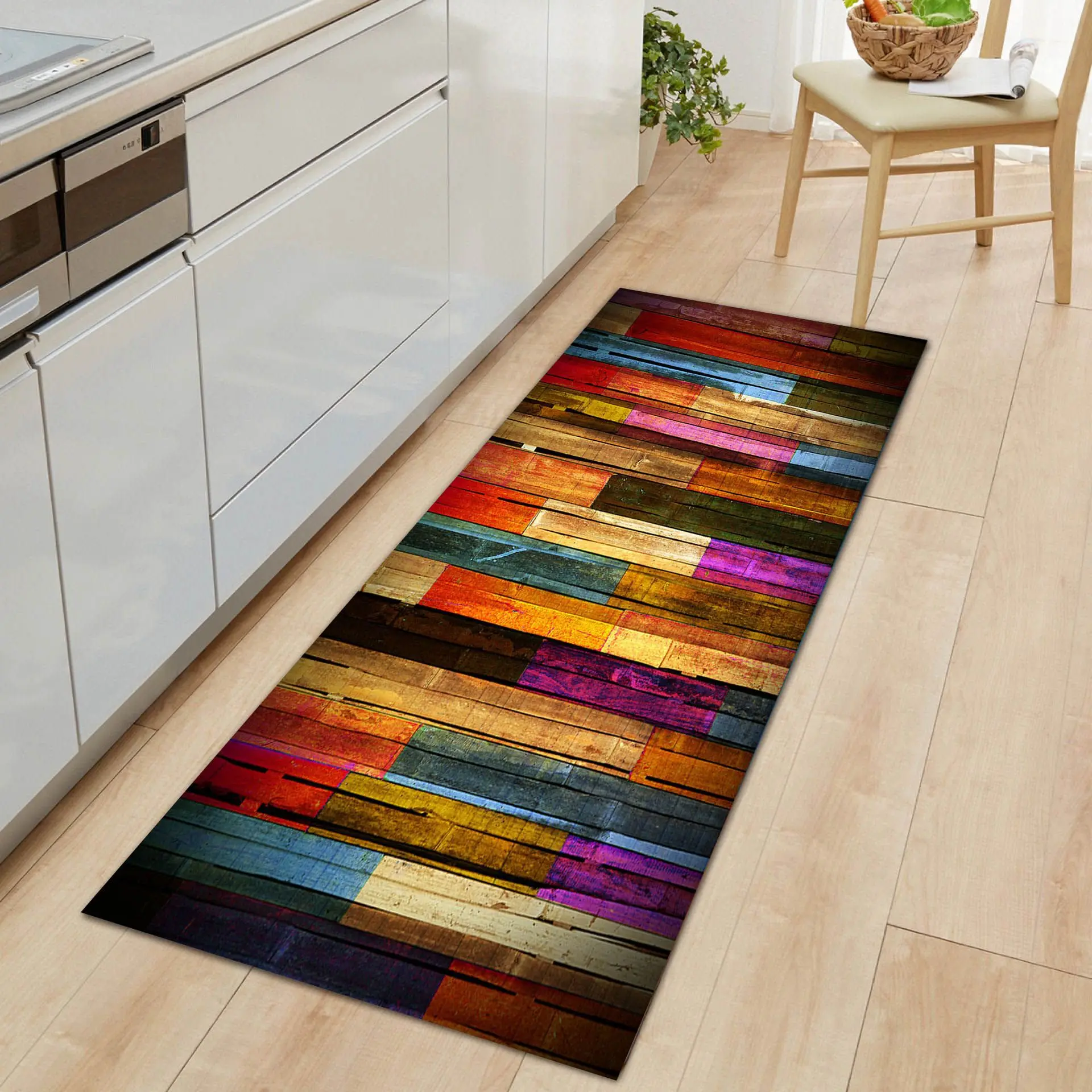 Floor Mats Home Kitchen Bedroom Color Wood Grain Mats Nonslip Mats