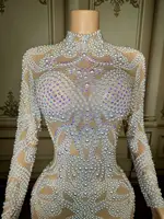 Sexy Skinny Sequins Mirrors Jumpsuit DanceWear Transparent Leggings Stretch CostumeOutfit Performance Outfit CO04 - Image 5