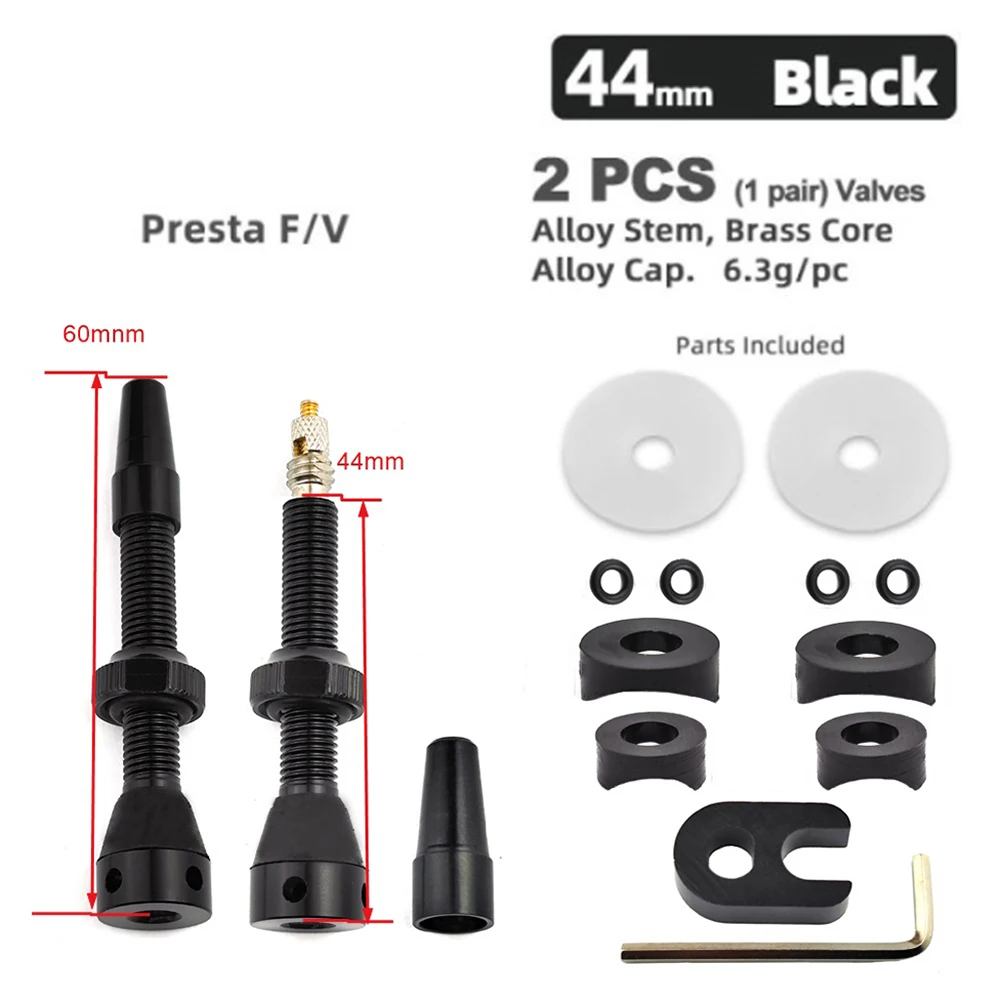 2pcs Tubeless Air Valve MTB for Mountain Road Bike Tubeless Rim Presta Valves Set Cycling Replacement Parts Attachment