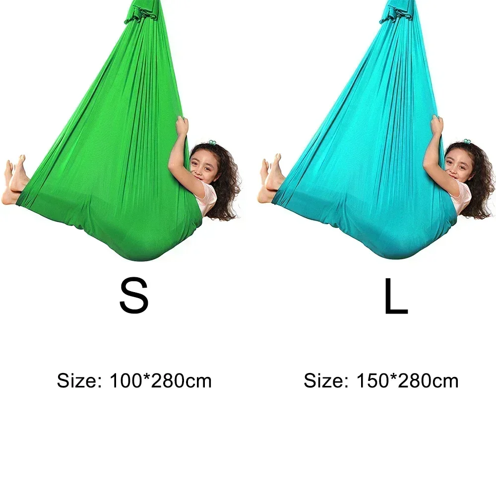 Children Hammock GYM Home Indoor Outdoor Swing Fitness Nylon Aerial Silk Yoga Anti-Gravity Inversions Swing Pilates Yoga Belt 3