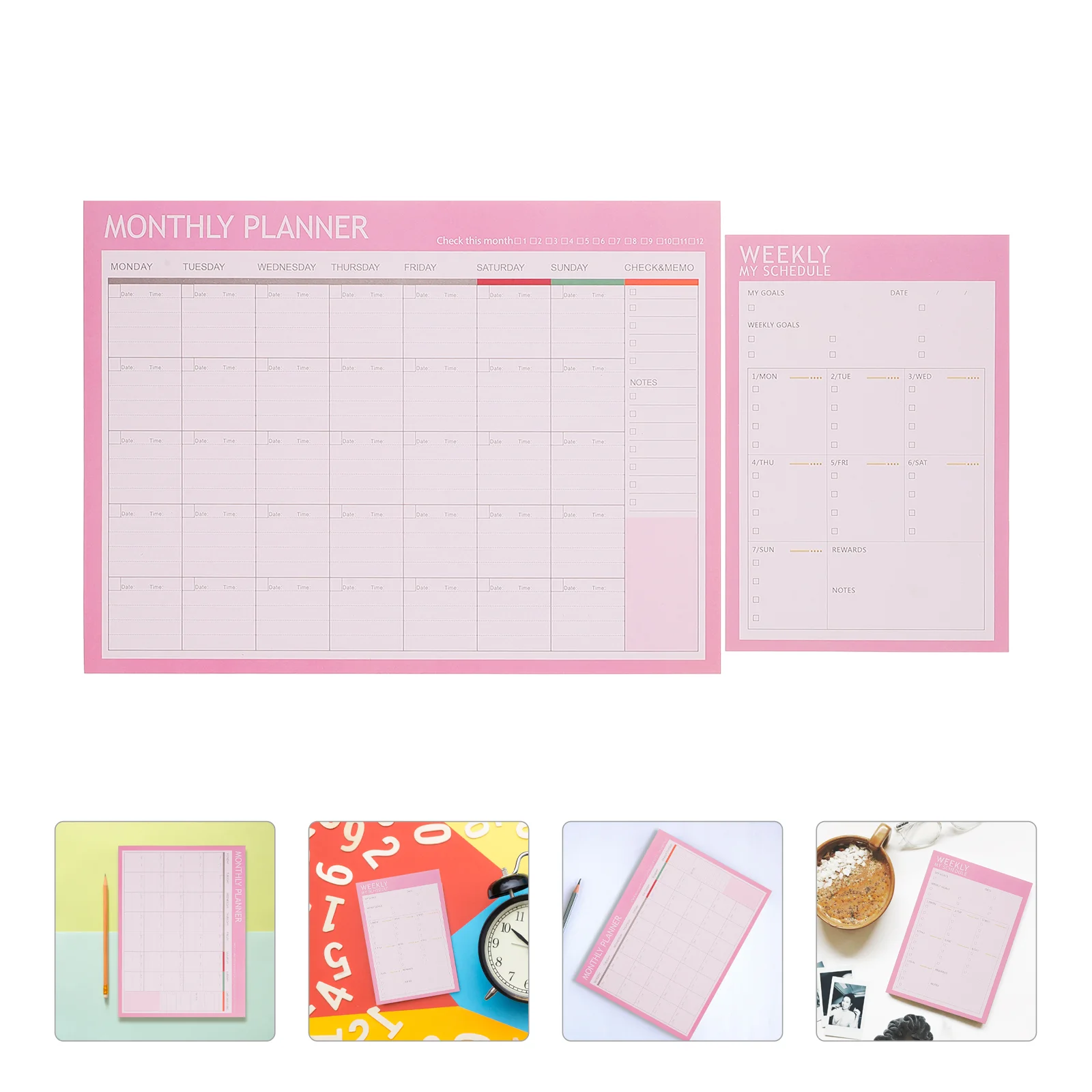 

2pcs Schedule Notebook Planning Notebook Paper Schedule Weekly Monthly Notebook