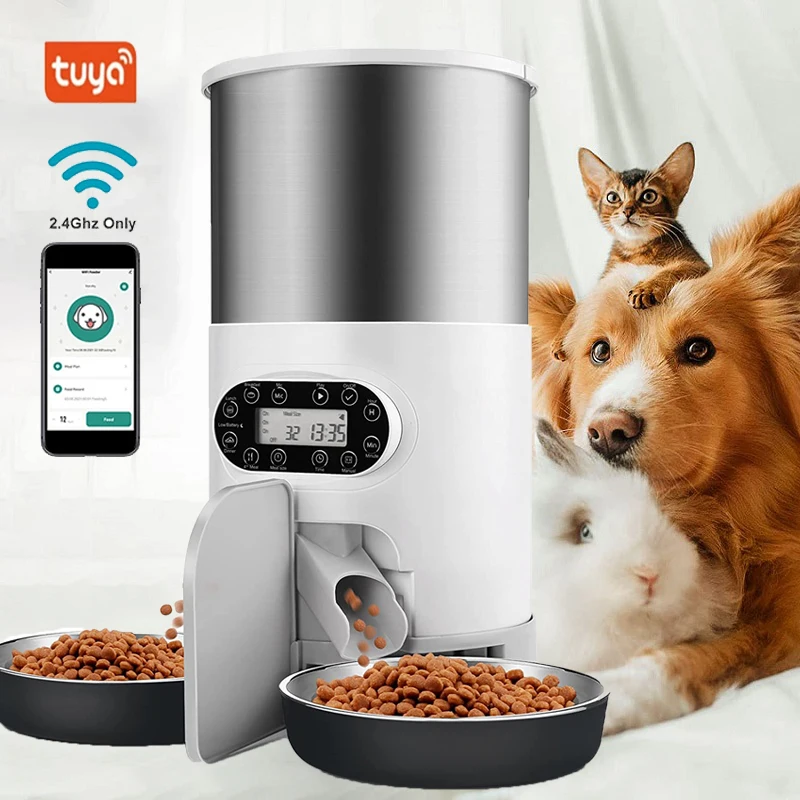 Tuya smart app tierfutter automat katzen-und hundefutter automat für kleine und mittlere katzen und hunde fern fütterung