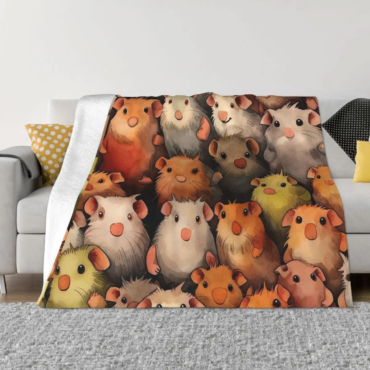 

Capybara Blankets Coral Fleece Plush Decoration Bedroom Bedding Couch Bedspread