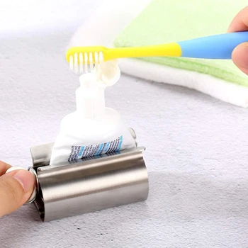 Strumento rullo spremiagrumi per tubi di dentifricio |   Dispenser in acciaio inossidabile per bambini/adulti, organizer da bagno adatto ai viaggi, dente ecologico 1