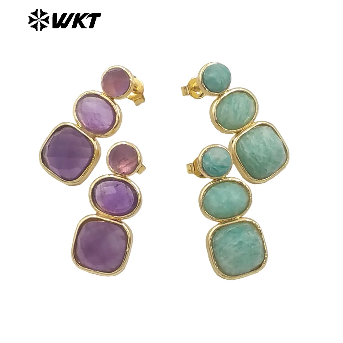 

WKT-E754 WKT 2024 Vintage Style Natural Stone ON Sale Jewelry For Women Nice Design Girl Gift Women Attractive