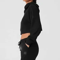 AL Yoga Set MUSE Hoodie Short side split type Ribbed Sports Set Casual and Comfortable Women's Loose Top MUSE Sports Pants 2