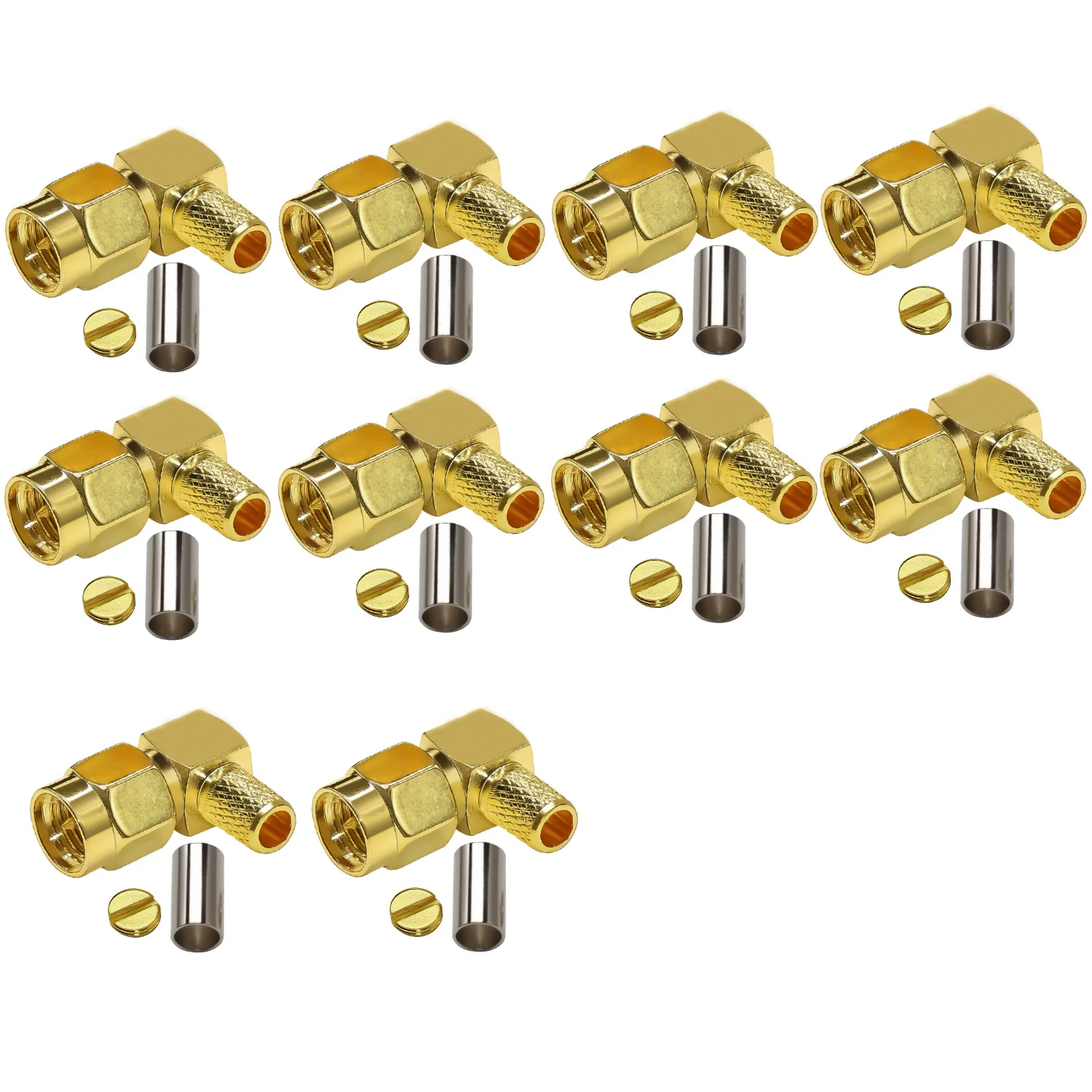 ângulo direito crimp conector para rg58 rg142