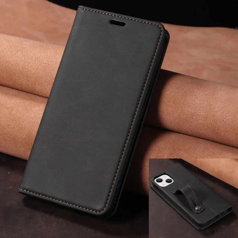 

For iPhone 14 13 12 11 Plus Pro Max Mini X XS XR Case with Card Holder Phone PU Leather Case with Stand Wallet Phone Case