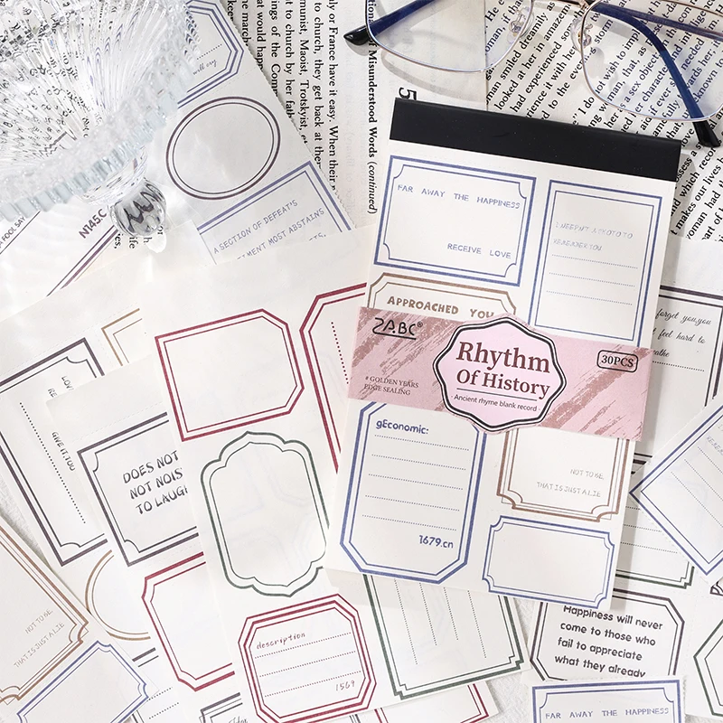 30 fogli di etichette vintage stile per taccuini e journaling - immagine 4