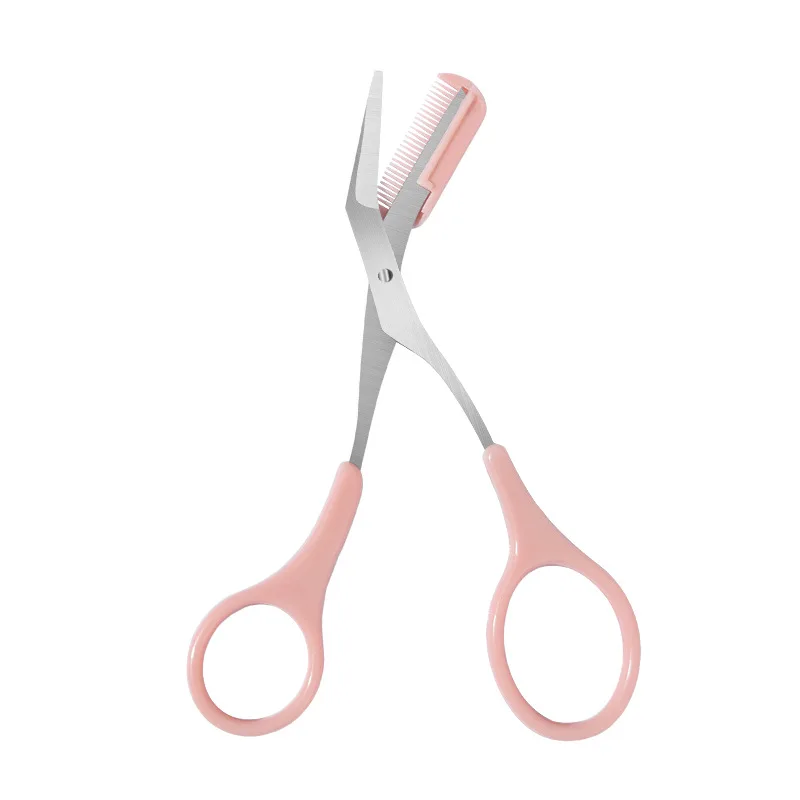 New Style With Comb Eyebrow Trimmer Comb Shear Dual Stainless Steel Small Scissors Multi-color Optional Beauty Eyebrow Tools eyebrow trimmer set,eyebrow razor set,eyebrow scissors,eyebrow trimmer blade