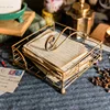 Rustic Metal Golden Flat Napkin Holder with Weighted Arm for Table, for Kitchen, Countertop, Dining Room 5