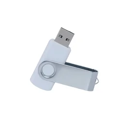 High - Capacity USB Flash Drive with Swivel Design - Metal Portable Memory Stick - 64 GB (White)